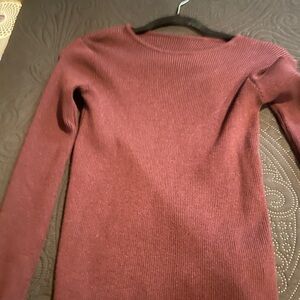 SHEIN Red Crew Neck Sweater Soft Knit